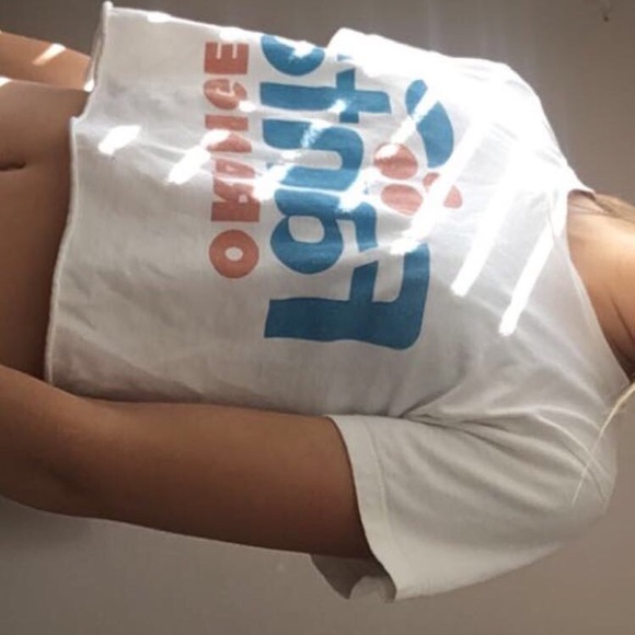 White fanta crop, worn once. - Picture 2 of 2